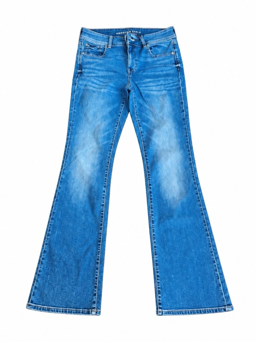American Eagle Kick Boot Jeans Women’s Size 10 Regular Super Stretch Blue Denim
